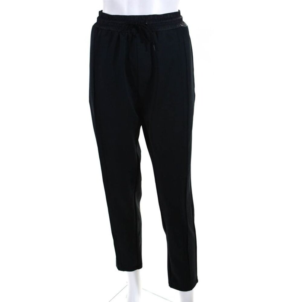 Voice Of Insiders Womens High Rise Drawstriung Straight Leg Pants Black Size M/L